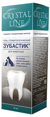 Гель КРИСТАЛ ЛАЙН ЗУБАСТИК стоматологический для животных фл.30мл