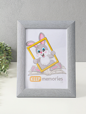 Фоторамка для фото 21×30 см Keep memories Luxe Elegance, с ножкой, пластик, серо-голубой, (пластиков