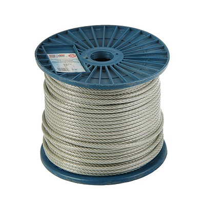 Трос стальной, DIN3055, SWR PVC d=5/6мм (5/7), в оплетке ПВХ (1/100/150) Э