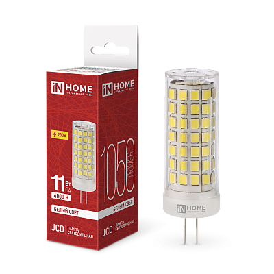 Лампа светодиодная LED-JCD 11Вт 230В G4 4000К 1050Лм IN HOME