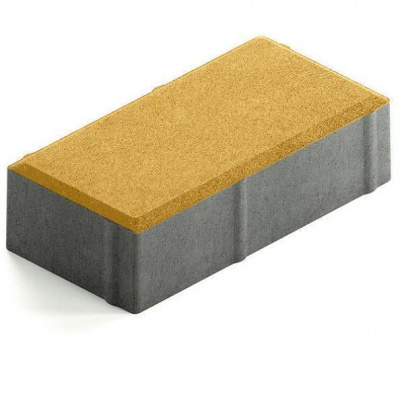 Плитка тротуарная Кирпич 100x200х60 Горчичный