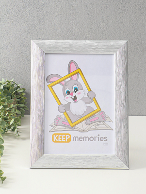 Фоторамка для фото 21×30 см Keep memories Luxe Elegance, с ножкой, пластик, серебро, (пластиковый эк