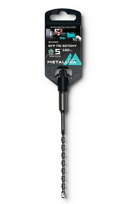 Бур по бетону SDS-plus METALLICA Optima   5х160/100 мм, напайка с центром, 2 спирали