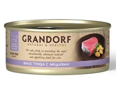 Корм Grandorf конс д/кош/котят Филе тунца с мидиями 70г