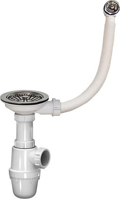 Сифон для кухни AQUATTRO 3 1/2"х40 с кругл переливом
