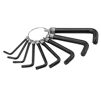 Набор ключей имбус. TORX 9шт:T10,15,20,25,27,30,40,45,50, оксидир., на кольце// SPARTA