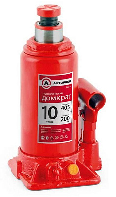 Домкрат гидравлический AUTOPROFI, бутылочный, 10 т., высота подъёма 405 мм