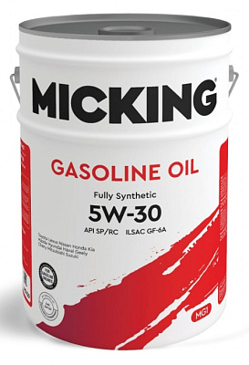 Масло моторное 5W30 Micking Gasoline Oil MG1, API SP/RC Синтетическое 20л
