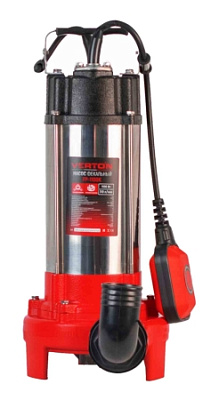 Насос фекальный Verton AQUA FP-1500K (1500Вт,произв.380л/мин,макс.выс16м,глуб. 5м,d вых.50мм,реж.нож
