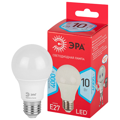 Лампа светодиодная  ЭРА LED smd A60-10w-840-E27_eco