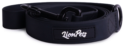 Поводок из биотана прошитый LionPets  Чёрный размер 1 шир. 2,0см  дл. 1,5м