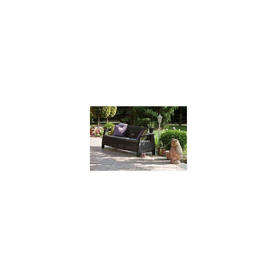 Диван пластиковый Корфу Макс (Corfu love seat max) коричневый 180 х 70 х 79 см