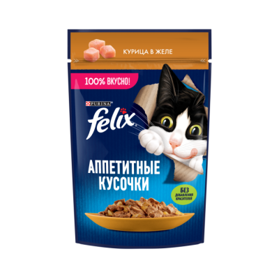 12512733 Влажный корм FELIX аппетитные кусочки Курица 75г