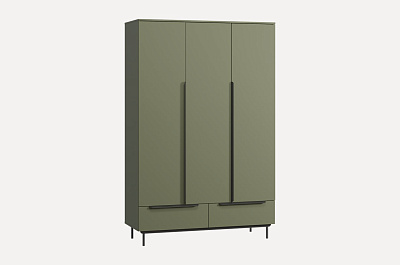 Шкаф Квелен-3 Olive 3 двери 144х55х220см без доводчиков, цвет: зеленый (к-т из 6)
