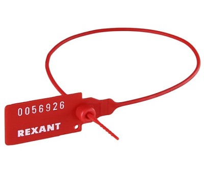 Номерная пломба для опечатывания REXANT пластиковая 320 мм красная