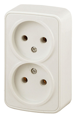 Intro Polo сл.кость Розетка ОУ 2м 2х2P 16А-250В IP20 3-203-02