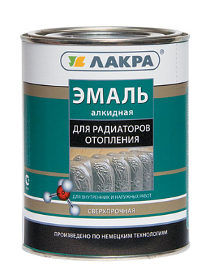 Эмаль Лакра алкидная для радиаторов Бел. п/мат., 0,9кг