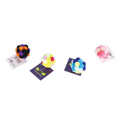 Игрушка для кошек WONDERS Шарик мягкий разноцветный 4см Mpets