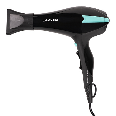 Фен для волос Galaxy LINE GL 4339 2000 Вт черный с бирюзовым