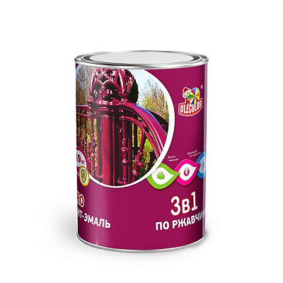Грунт-эмаль по ржавчине Olecolor серый 2кг
