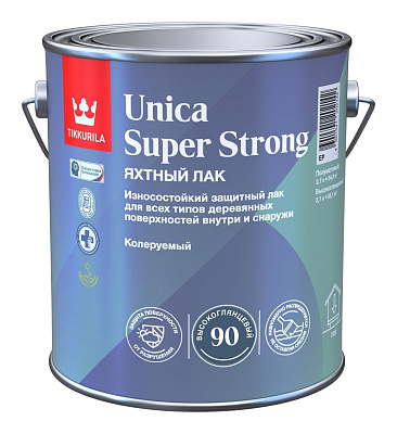Лак яхтный алкидно-уретановый Tikkurila Unica Super Strong высокоглянцевый EP 2,7л