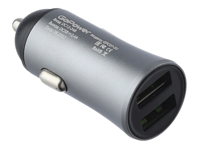 Автомобильное зарядное устройство GoPower GPC07U 2USB серый