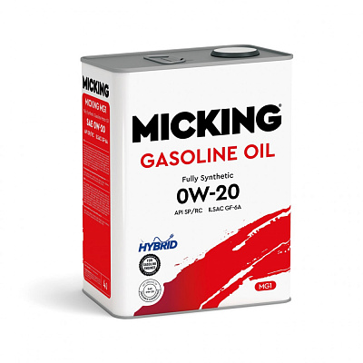 Масло моторное 0W20 Micking Gasoline Oil MG1, API SP/RC Синтетическое 4л
