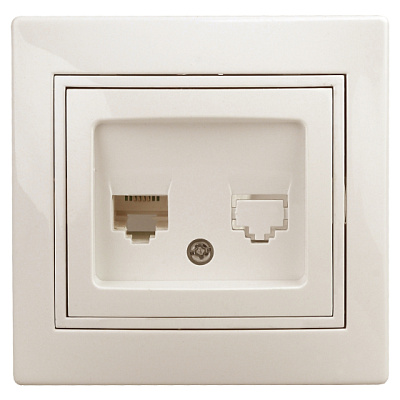 Intro Plano сл.кость Розетка RJ45 СП 2м IP20 1-303-02