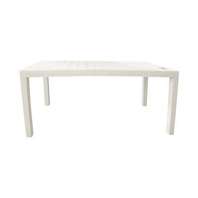 Стол пластиковый большой  Rattan 1532х789х701мм, сливочный