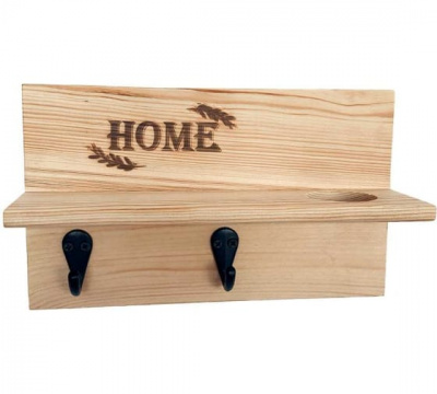 Кл-088 Ключница деревянная с полкой Home 25х15х8 см