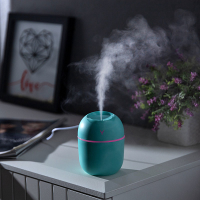 Увлажнитель Luazon HM-20 ультразвуковой, 0.22 л, 1.5 Вт, USB в компл., зелёный