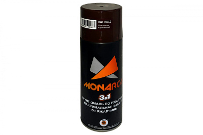 Грунт-эмаль по ржавчине аэрозольная Monarca RAL8017 Шоколадно-Коричневый, 520 мл