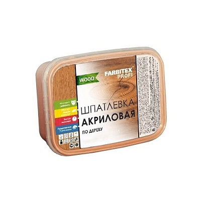 Шпатлевка FARBITEX ПРОФИ WOOD акриловая по дереву орех 0,4кг/0,25л