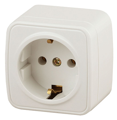 Intro Polo сл.кость Розетка ОУ 1м с заземлением 2P+E Schuko 16А-250В IP20 3-202-02