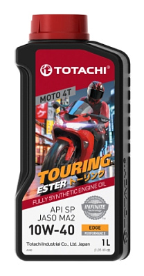Масло моторное TOTACHI Moto 4T Touring Ester Fully Synthetic 10W-40 API SP, JASO MA2 1л