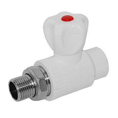 Вентиль прямой разъемный 25х1/2", наружная разьба, ППР, AQUATTRO