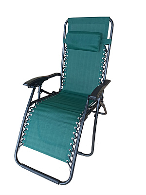 Кресло -шезлонг Фиеста, зеленый,черный,650х1770х970, м.н.150 кг