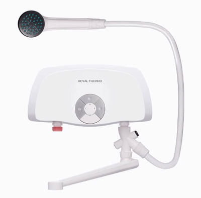 Водонагреватель проточный 5,5 кВт, 3,1 л/мин, 8 бар, белый,Royal Thermo Smartfix TS (5,5 kW)кран+душ