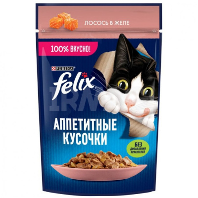 12512726 Влажный корм FELIX аппетитные кусочки лосось 75г