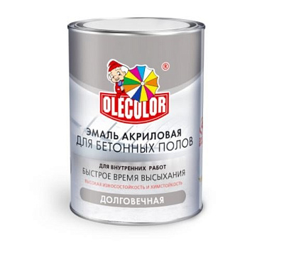 Эмаль "OLECOLOR" акриловая для бетонных полов белый,  3,5кг