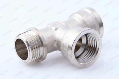 Тройник ZEISSLER, MMF(НР-НР-ВР), 1/2", никель