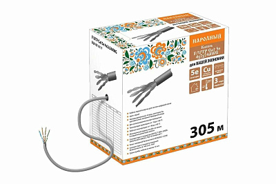 Витая пара  F/UTP Cat 5e 4х2х24AWG CCA  305м TDM (серый)