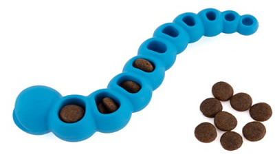 Игрушка NUNBELL д/собак Гусеница 18.5х3см с отверстиями для корма TPR