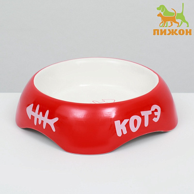 Миска керамическая "КОТЭ" 200 мл красная