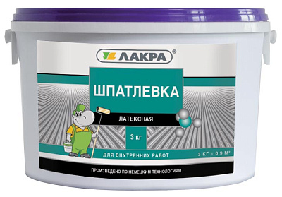 Шпатлевка Лакра латексная для внутренних работ, 3кг