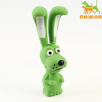 Игрушка для собак пищащая  из латекса Собачка 17см зелёная   