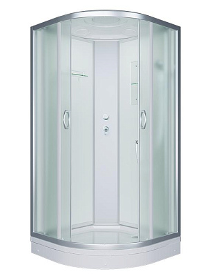 Кабина душевая ER3509P-C3-RUS 900*900*2150, профиль хром, матовые стекла 4 мм, низкий поддон 170мм