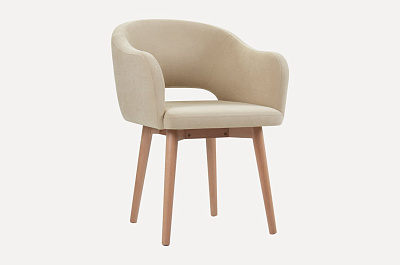Стул Айвин 58х58х81см Velvet Beige цвет: бежевый, опоры: натуральный