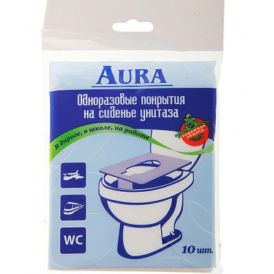 Одноразовое покрытие на сидение унитаза AURA 10шт