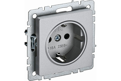 Brite алюминий Розетка СП 1м с заземлением шторки 16А IEK